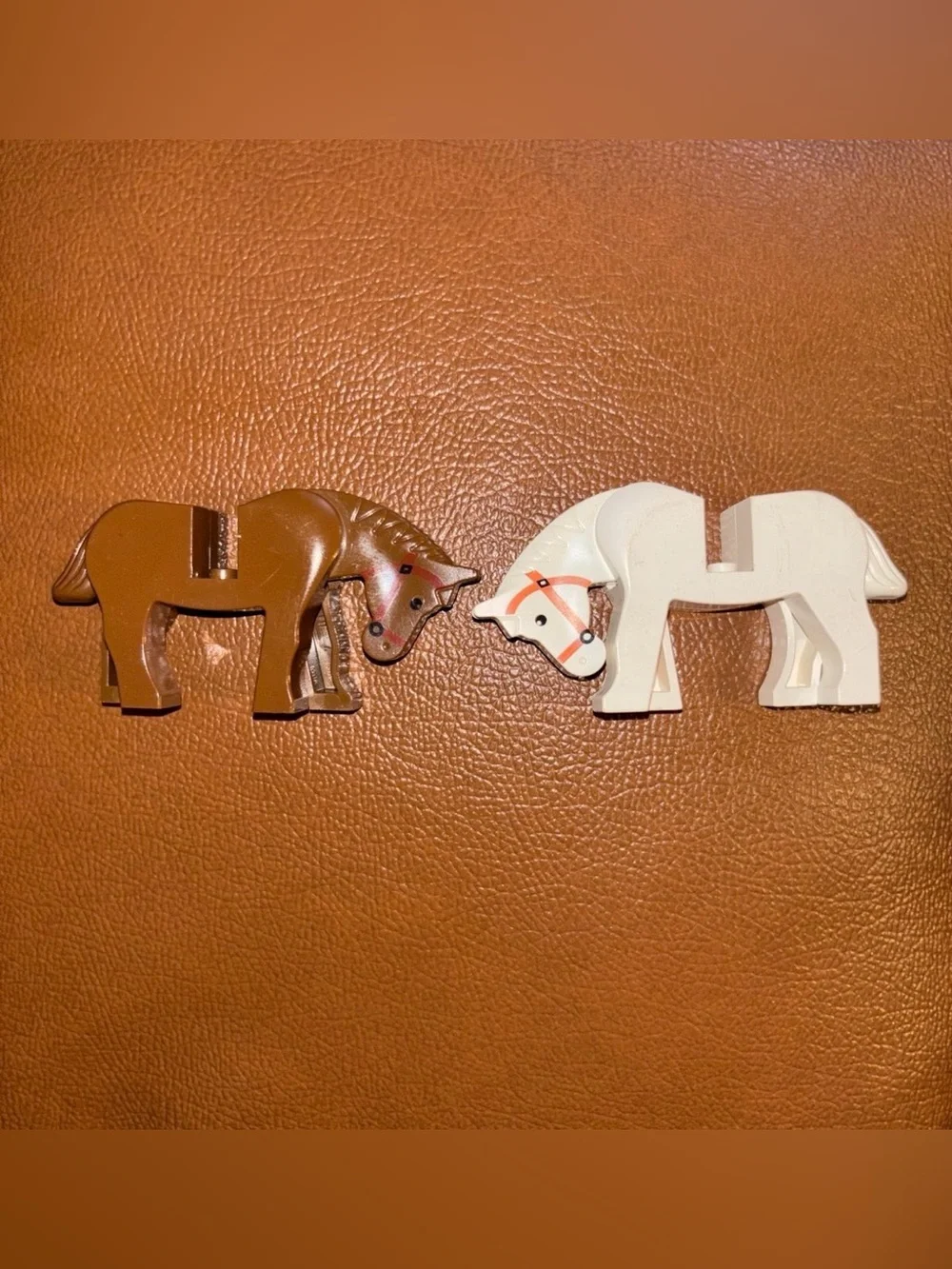 Lego Brown and White Horse Figures - Kids Building Set Animals